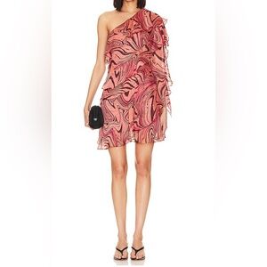 Misa Los Angeles Medium Selena Feeling Groovy Pink And Orange Mini Dress  NWT